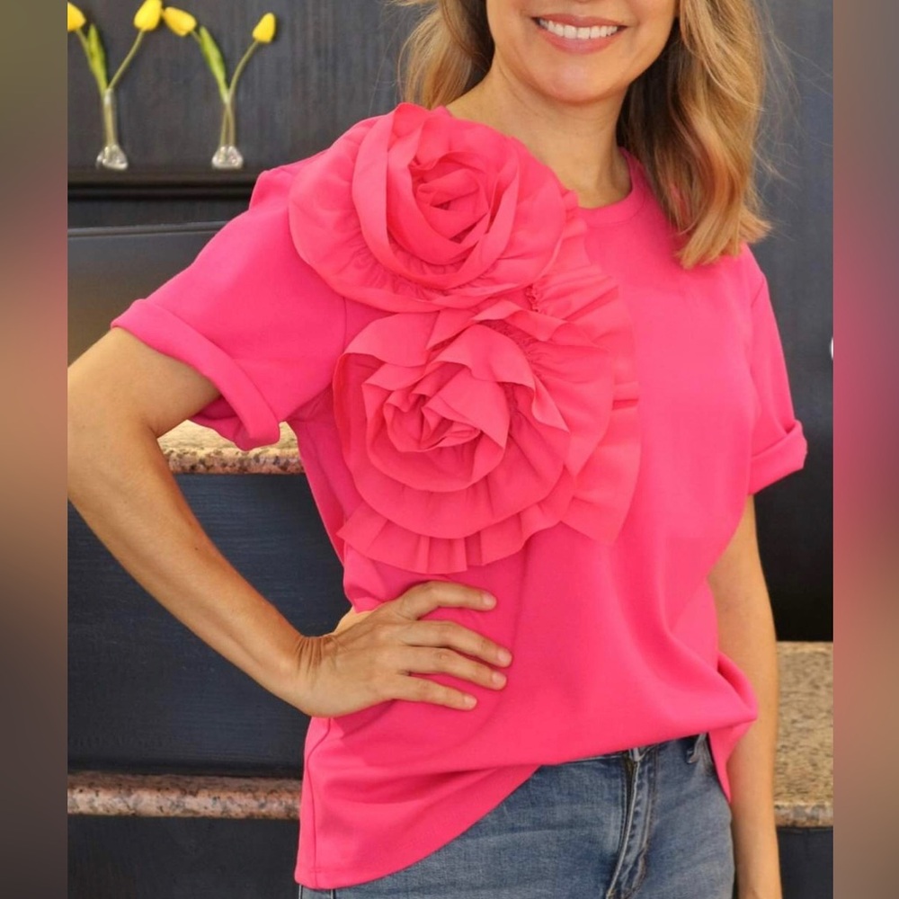 New CQ by CQ women's Floral Applique T-Shirt S